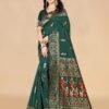 Green Paithani Silk Plain Saree