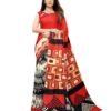 Red Coloured Georgette Digital Printed Casual saree