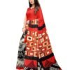 Red Coloured Georgette Digital Printed Casual saree - Image 2