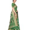 Green Coloured Poly Silk Jacquard Partywear saree - Image 4