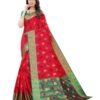 Red Coloured Poly Silk Jacquard Partywear saree