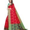 Red Coloured Poly Silk Jacquard Partywear saree - Image 2