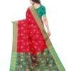 Red Coloured Poly Silk Jacquard Partywear saree - Image 3