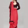 Red Ready To Wear Saree | 2124S1113 - Image 4
