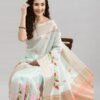 Light Blue Coloured Organza Embroidery Saree | SLV2194S1179 - Image 4
