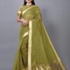 Olive Green Woven Organza Saree | 2245S2015 - Image 2