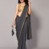 Dark Grey Chiffon Saree