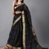 Black Woven Organza Saree | 2309S133