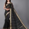 Black Woven Organza Saree | 2309S133 - Image 2