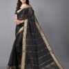 Black Woven Organza Saree | 2309S133 - Image 3
