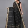 Black Woven Organza Saree | 2309S133 - Image 4