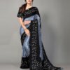 Black and Grey Bandhani Silk Saree | SLV2362S571 - Image 2