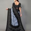 Black and Grey Bandhani Silk Saree | SLV2362S571 - Image 4