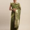 Olive Green Organza Saree