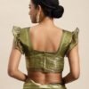 Olive Green Organza Saree - Image 12