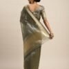 Steel Grey Organza Saree - Image 10