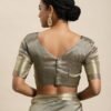 Steel Grey Organza Saree - Image 12