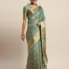 Rama Green Organza Saree - Image 10