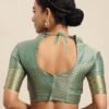 Rama Green Organza Saree - Image 6