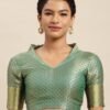 Rama Green Organza Saree - Image 7