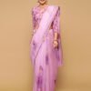Light Pink Organza Saree - Image 5