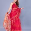 Hot Pink Organza Saree - Image 2