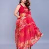 Hot Pink Organza Saree - Image 5
