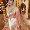 Light Pink Organza Saree - Image 4