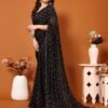 Black Printed Saree - Image 2