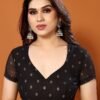 Black Printed Saree - Image 6
