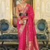 Rani Pink Organza Banarasi Saree