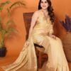 Cream Plain Organza Saree - Image 3