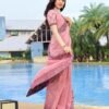 Light Pink Plain Silk Saree - Image 4