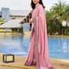 Light Pink Plain Silk Saree