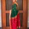 Green Jacquard Silk Saree - Image 2