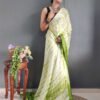 Ready to Wear Light Green Printed Silk Saree - Image 13