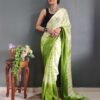 Ready to Wear Light Green Printed Silk Saree - Image 5