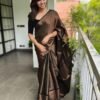 Copper Jacquard Silk Saree