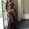 Copper Jacquard Silk Saree - Image 3