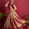 Beige Jacquard Silk Saree