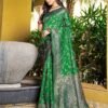 Green Jacquard Silk Saree - Image 3