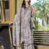 Light Brown Printed Chiffon Saree - Image 4