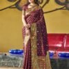 Brown Jacquard Silk Saree