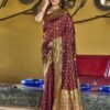 Brown Jacquard Silk Saree - Image 4