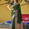Green Jacquard Silk Saree - Image 2