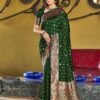 Green Jacquard Silk Saree - Image 3
