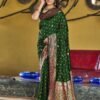 Green Jacquard Silk Saree - Image 4