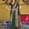 Green Jacquard Silk Saree - Image 6