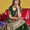 Green Jacquard Silk Saree - Image 7