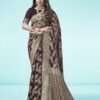 Brown Jacquard Silk Saree